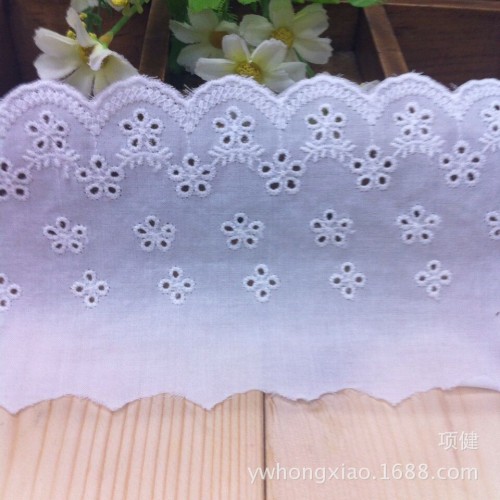 factory direct all-cotton embroidery lace fine workmanship soft feel welcome sample customization