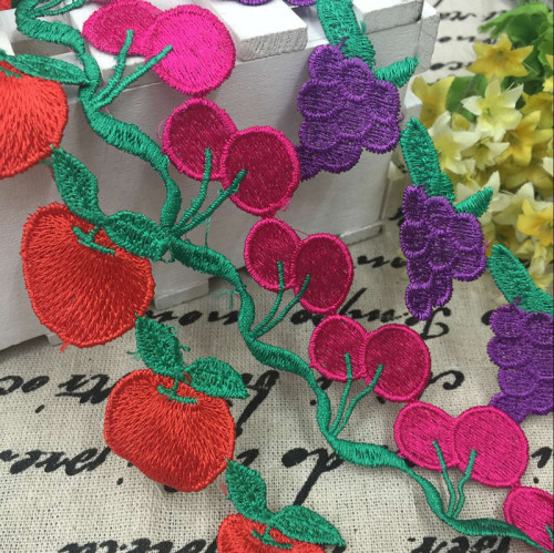 factory direct sales new color fruit water soluble embroidery lace spot supply diy accessories width 4.5cm