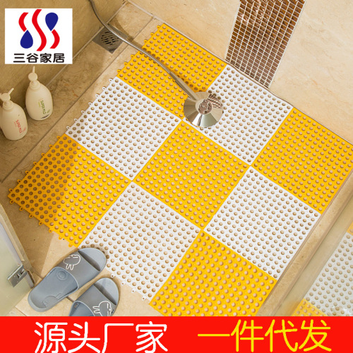 Xincheng Bathroom Splicing Floor Mat Bathroom Environmental Protection with Holes Hydrophobic Non-Slip Rubber Floor Mat 