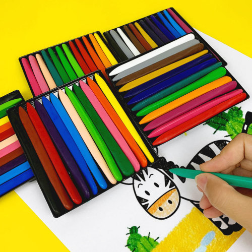 qianhui crayon color not dirty hands washable triangle crayon student color pen oil painting stick children plastic crayons