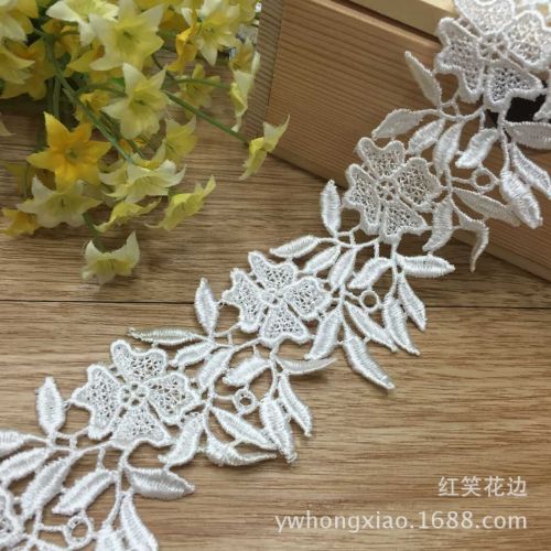 Spot Supply Water Soluble Unilateral Embroidery Lace Cotton Cloth Embroidery Lace DIY Accessories Width 6cm