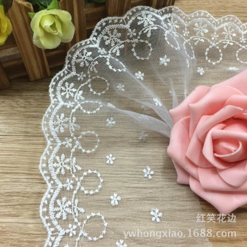 Factory Direct Selling Popular Lace Mesh Lace Width about 10cm Water Soluble Embroidery Lace Cotton Lace Spot Supply 