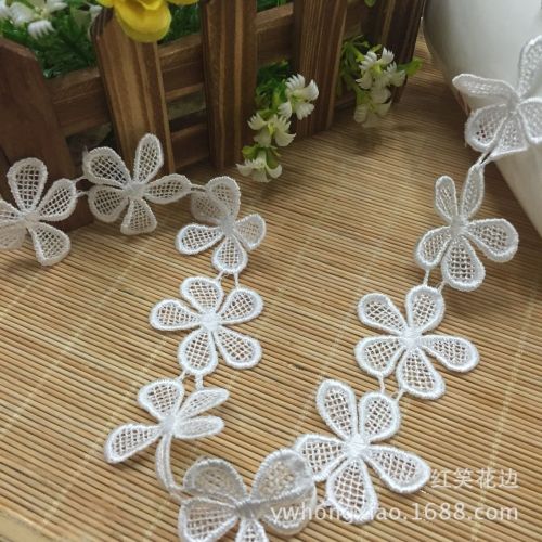Factory Direct Sales Spot Supply Water-Soluble Embroidery Lace Cotton Cloth Embroidery Lace Width 4cm