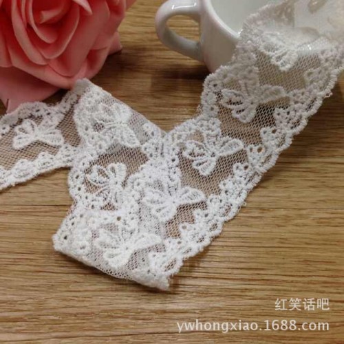 Alibaba supply Spot 4cm Ladies‘ Clothing Mesh Cotton Thread Embroidery Lace TC Embroidery Lace 