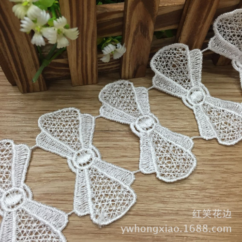 Factory Direct Sales Spot Supply New Water Soluble White Lace Cotton Cloth Embroidery Lace Spot Small Batch