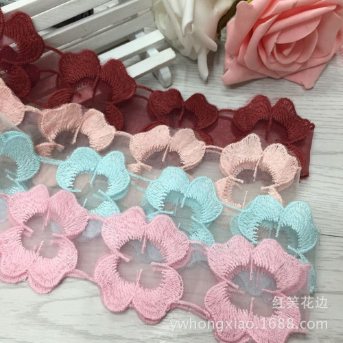 manufacturers hot sale diy accessories headdress lace mesh lace bright color spot supply