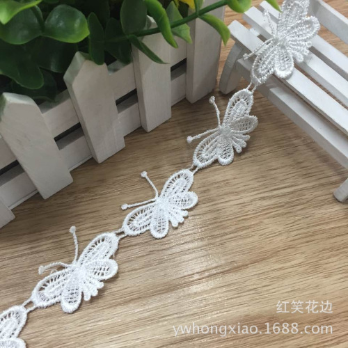 factory direct new white butterfly water soluble lace handmade diy accessories headdress lace quality fine