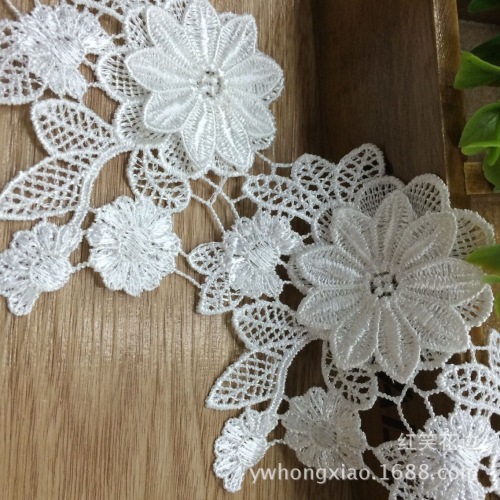 Manufacturer Hot Polyester Pin Flower Water Soluble Lace DIY Handmade Accessories Lace Quality Fine Spot Supply