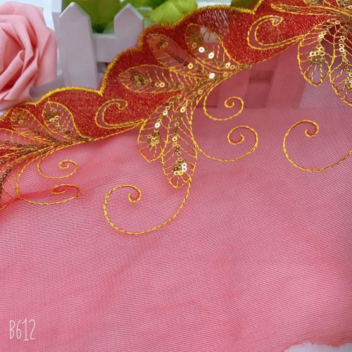 factory direct selling new multi-color mesh lace gold thread large flower embroidery lace barbie doll accessories