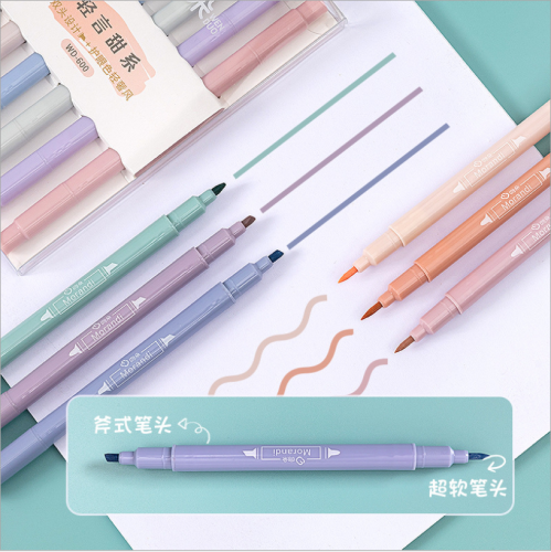 Set Fluorescent Pen Set Salt Eye Protection Light Luxury Fengcai Pen Student Creativity DIY Hand Account Key Pen