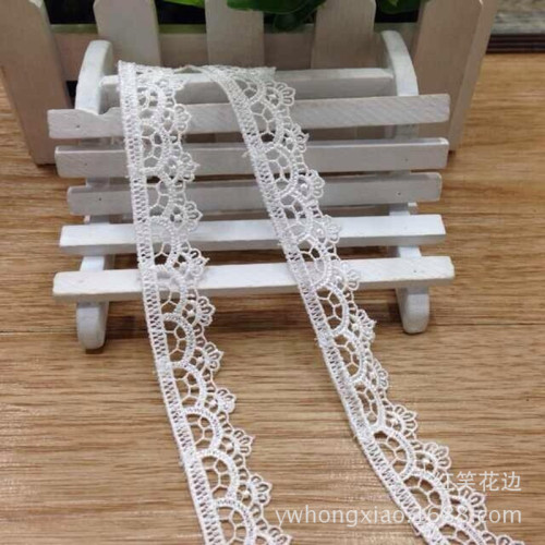 lace direct sales spot supply 2cm water-soluble embroidery lace bilateral white lace diy accessories