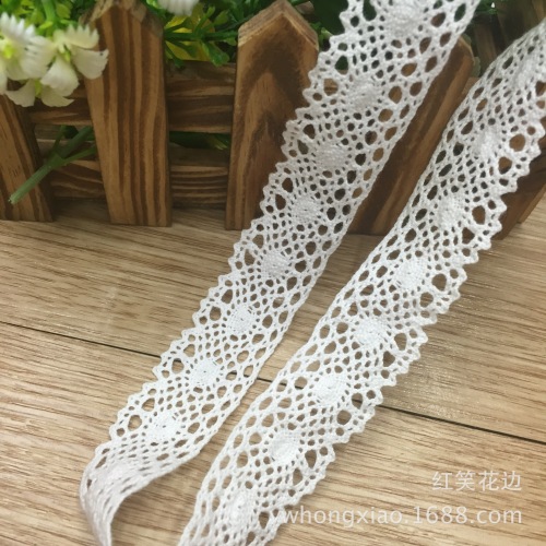 DIY Ornament Accessories Wholesale Cotton Lace Beige White 2.5cm Clothing Accessories Material Spot Small Batch 