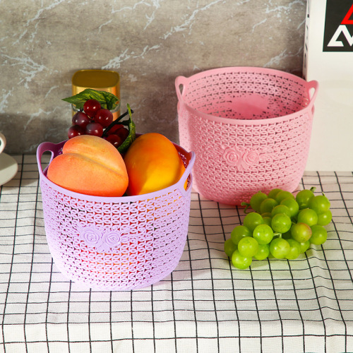 Factory Direct Sales Household Supplies Storage Basket Kitchen Sundries Storage Basket Hollow out Storage with Lid Vegetable Basket