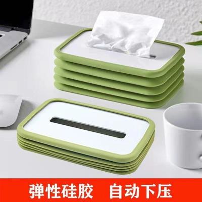 Silicone Tissue Box Foldable Desktop Paper Extraction Box Dining Room Bedroom Storage Tissue Storage Box Creative Spot Hot Sale