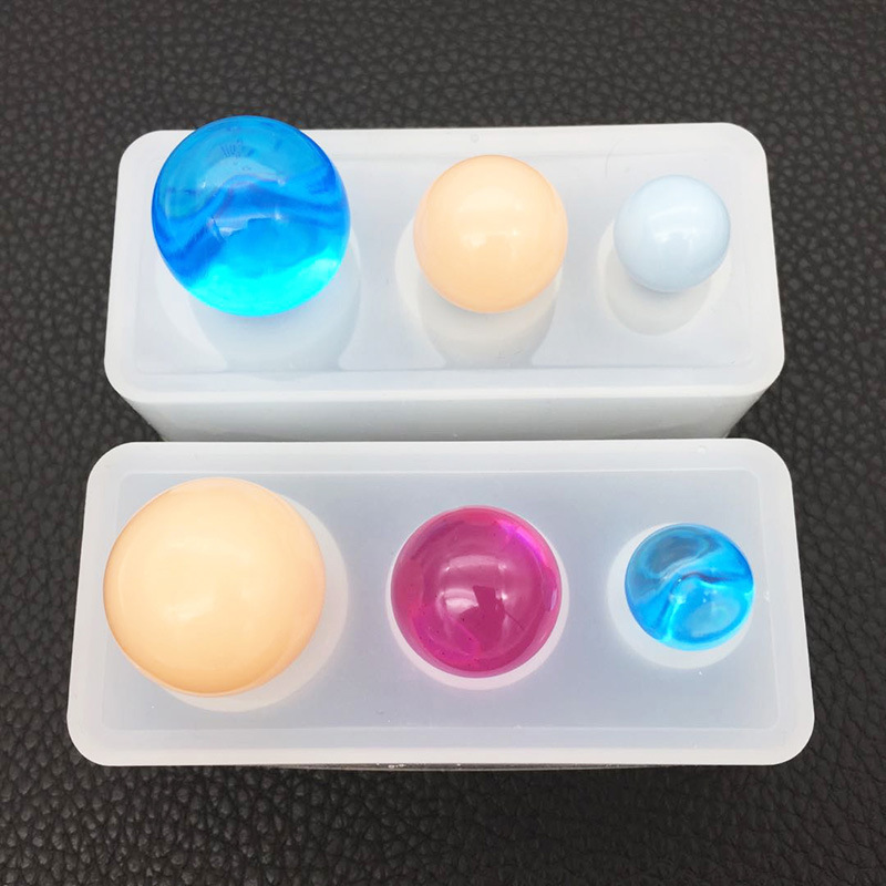 diy水晶滴胶模具圆球星球硅胶模具手工饰星空球3连镜面