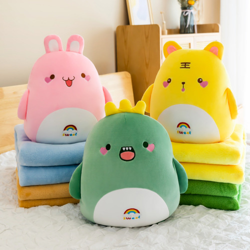 Wholesale Cartoon Hand Warmer Airable Cover Afternoon Nap Pillow Cartoon Doll Car Air Conditioning Blanket Three-in-One Pillow Blanket