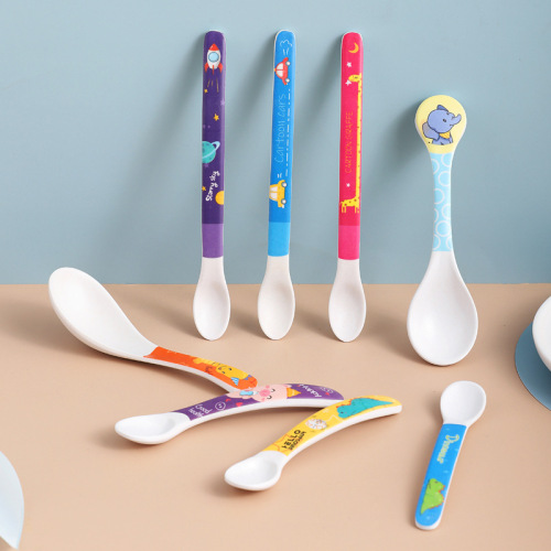 Bamboo Fiber Children Spoon Baby Tableware Infant Feeding Solid Food Spoon Maternal and Infant Store Supply Soup Spoon Spoon Gifts