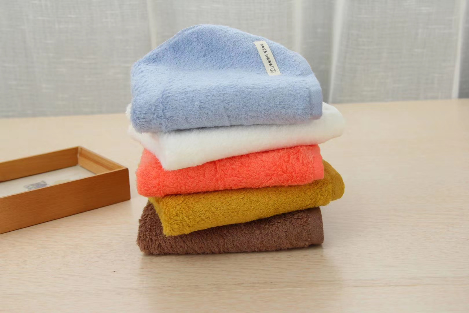 清晨优家60支细棉纱毛巾亮色柔软吸水纯棉家居日用洗脸洁面毛巾