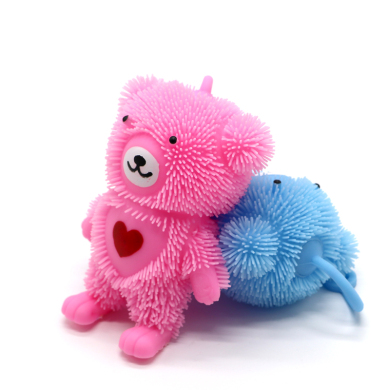 闪光毛毛球 新款小熊发光毛毛球 弹力发泄小熊儿童软胶玩具批发
