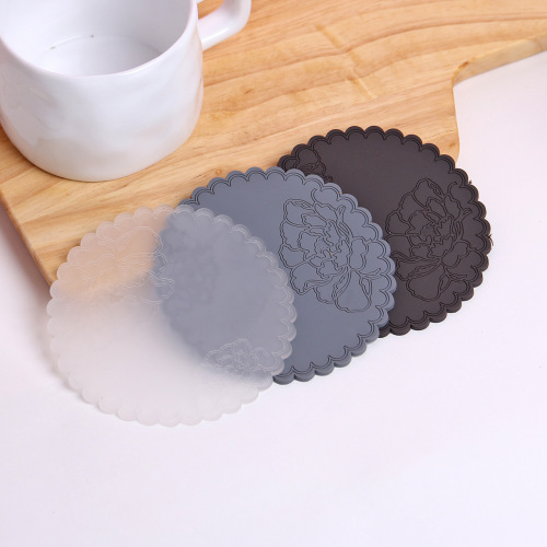 simple rose lace coaster dining mat coffee shop insulation mat silicone non-slip mat wholesale cross-border e-commerce