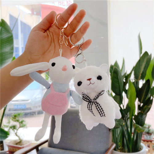 Plush Toy Key Chain Lamb Rabbit Keychain Pendant Popular Doll and Bag Doll Pendant Plush Toy