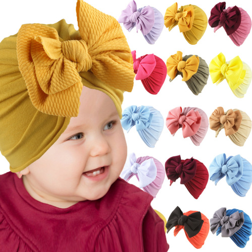 European and American New Children‘s Sleeve Cap Indian Hat Twill Bubble Bow Jewelry Children‘s Hat Headscarf in Stock
