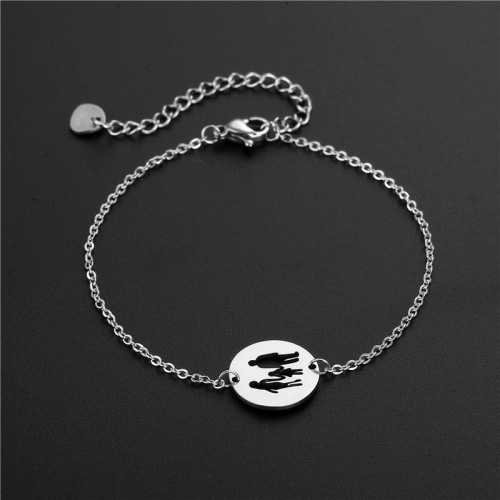 family series jewelry a family of three parents and sons cartoon character stainless steel bracelet south american bracelet
