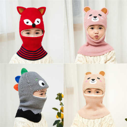 Children‘s Hat Autumn and Winter Korean Style Deer Baby Princess Winter Neck Protection Men‘s Warm Knitted Shawl Cute Cartoon 
