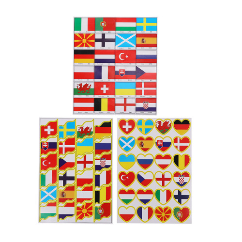 Spot Goods 2020 European Cup Top 24 Flag Tattoo Stickers Face Pasters Performance World Cup Sports Fans Sticker Painting