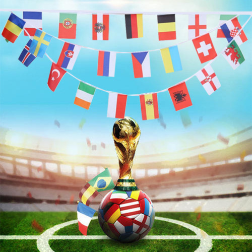 no. 8 14 * 21cm 2024 european cup 24 strong string flags all over the world hanging flags bar decoration hanging flags