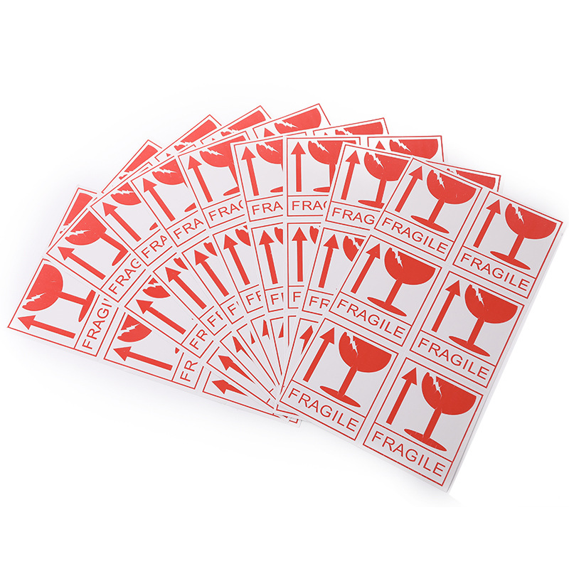 Spot Goods Fragile Stick Label Express Warning Carton Drop-Resistant Light Put Do Not Press Adhesive