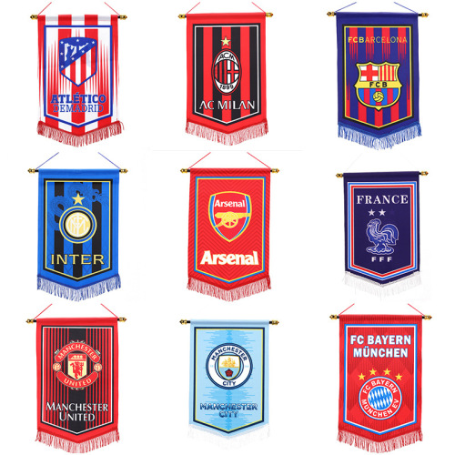 five major league clubs football european cup pentagon flag （ball game） fan supplies manchester city ac milan juve exchange flag