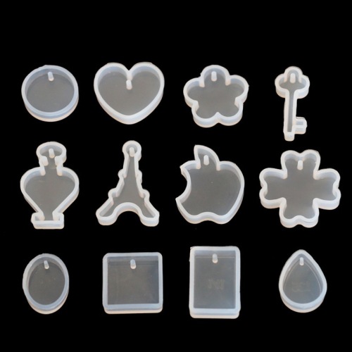diy crystal epoxy silicone mold five-leaf clover key heart-shaped water drop and other pendant pendant resin making tools