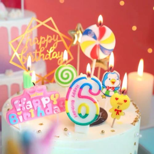 large 0-9 new color digital birthday candle digital candle smokeless children‘s creative candle independent packaging