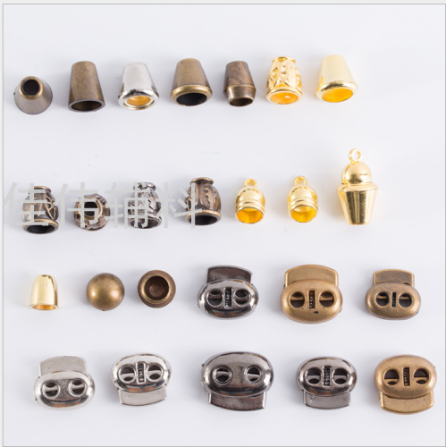 Spot Supply Various Designs Plastic Rope Buckle Double Hole Spring Fastener Electroplating Bell Color Variety