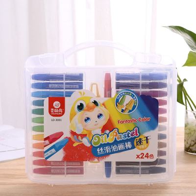 Smart Bird 24-Color High Quality Environmental Protection Studio Children's Plastic Box Portable Crayon