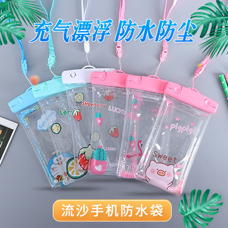 Cartoon Waterproof Phone Set Large Touch Screen Sealed Transparent PVC Quicksand Inflatable Floating