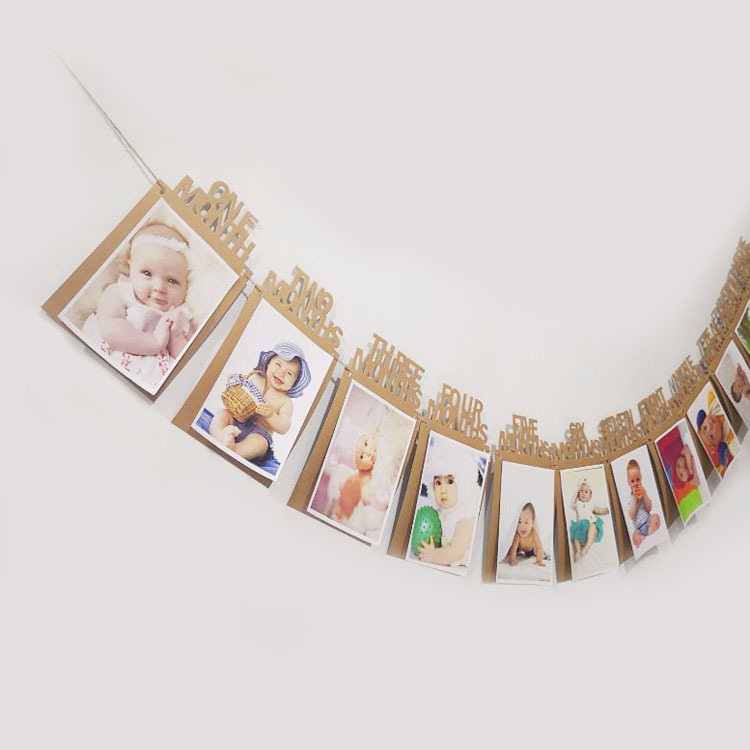 Baby Full-Year A Hundred Day Birthday Photo Hanging Flags Kr...