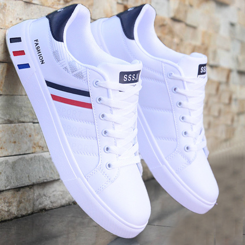 021 Spring New Casual Shoes Men‘s Board Shoes Trendy Breathable White Shoes Men‘s Sports Shoes Low-Top Leather Board Shoes 