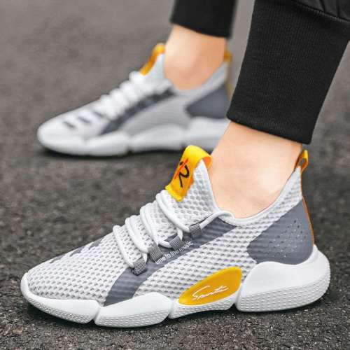 One Piece Dropshipping Spring Breathable Light Casual Shoes Korean Summer Running Tide Shoes Men‘s Black Shoes