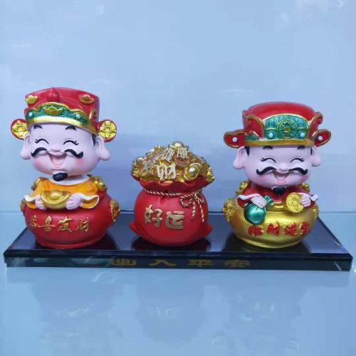 one-piece delivery decoration god of wealth maitreya shaking head car decoration perfume crystal base combination