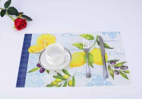 Western Food Mat Table Mat Heat Insulation Anti-Scald Coaster Bowl Mat Hotel European Non-Slip PVC Environmental Protection Double-Sided Table Towel Color Printing