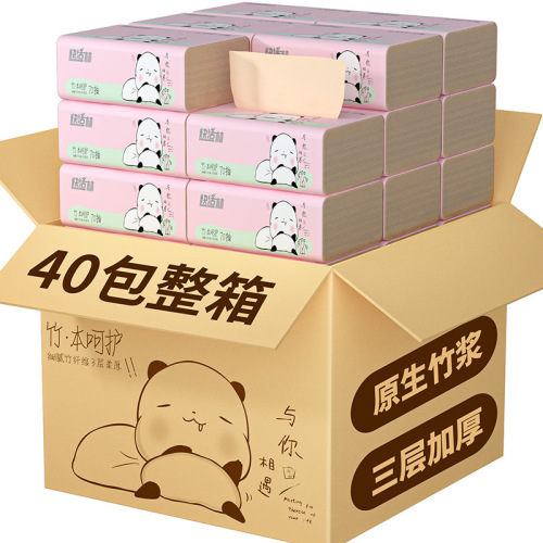 40 packs of tissue， household affordable full-box tissue wholesale napkin， facial tissue， bamboo pulp paper， toilet paper， hair generation