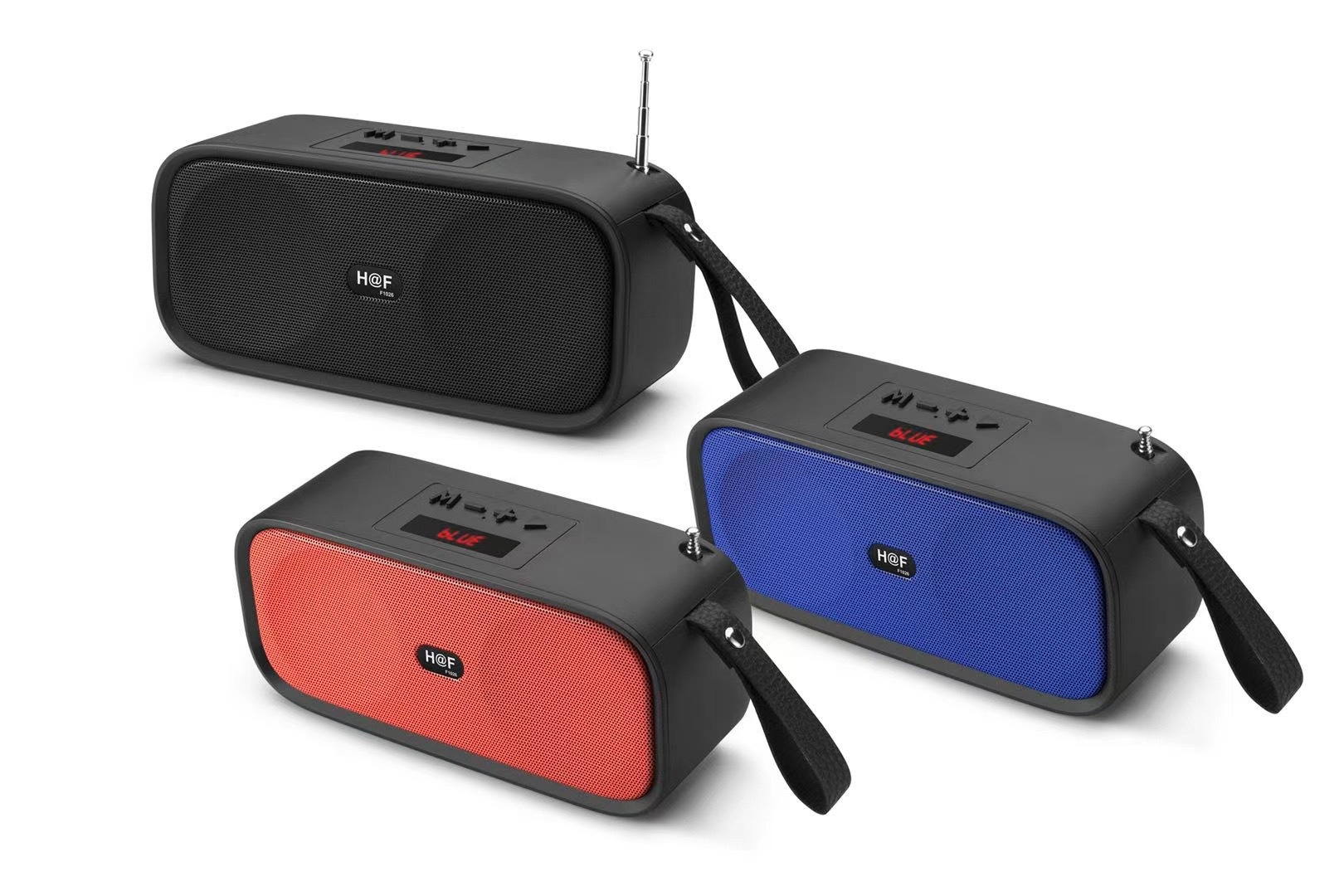 hf-f1026新款私模无线蓝牙音箱插卡usb 手机支架双喇叭蓝牙音响