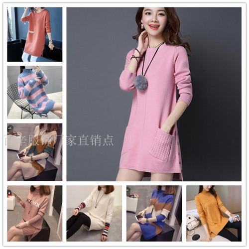 inventory foreign trade mid-length pullover women‘s autumn and winter miscellaneous women‘s knitwear sweater stall tail goods wholesale