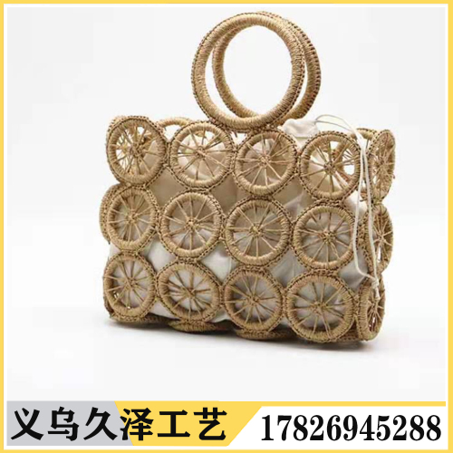 fashion woven casual wheel portable women‘s bag