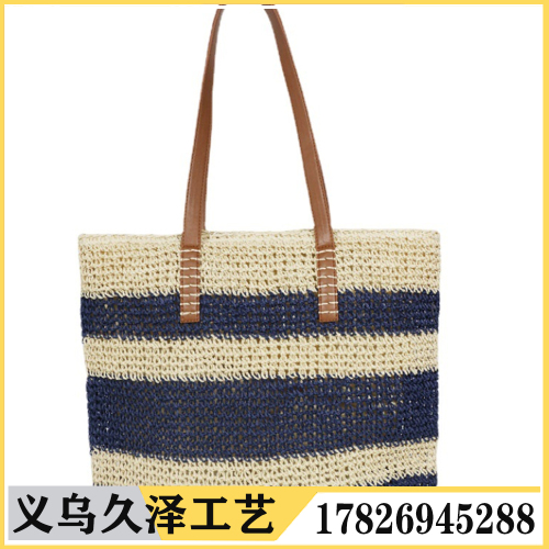large capacity european and american style beach vacation women‘s bag fashion casual women‘s bag new striped crochet