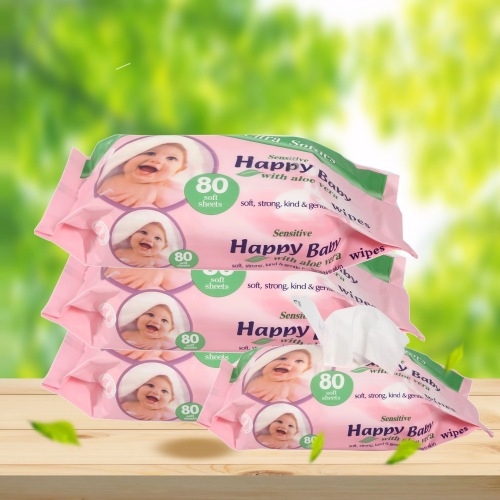 80 Pumping Foreign Trade Baby Wipes Non-Woven Sanitary Wipes Removable Children‘s Hand Mouth Cleaning Wipes Oem