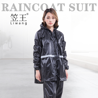 Qiwang Brand Adult Raincoat Thickened Luminous Suit Motorcycle Raincoat Polyester PVC Reflective Strip in Stock