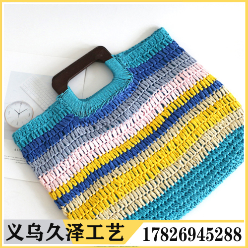 new cross-border trade korean style handmade woven bag vintage beach bag ins large capacity bag straw bag